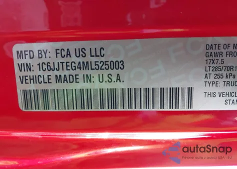 2021 Jeep Gladiator Mojave 4X4 из США, поврежденный, VIN 1C6JJTEG4ML525003